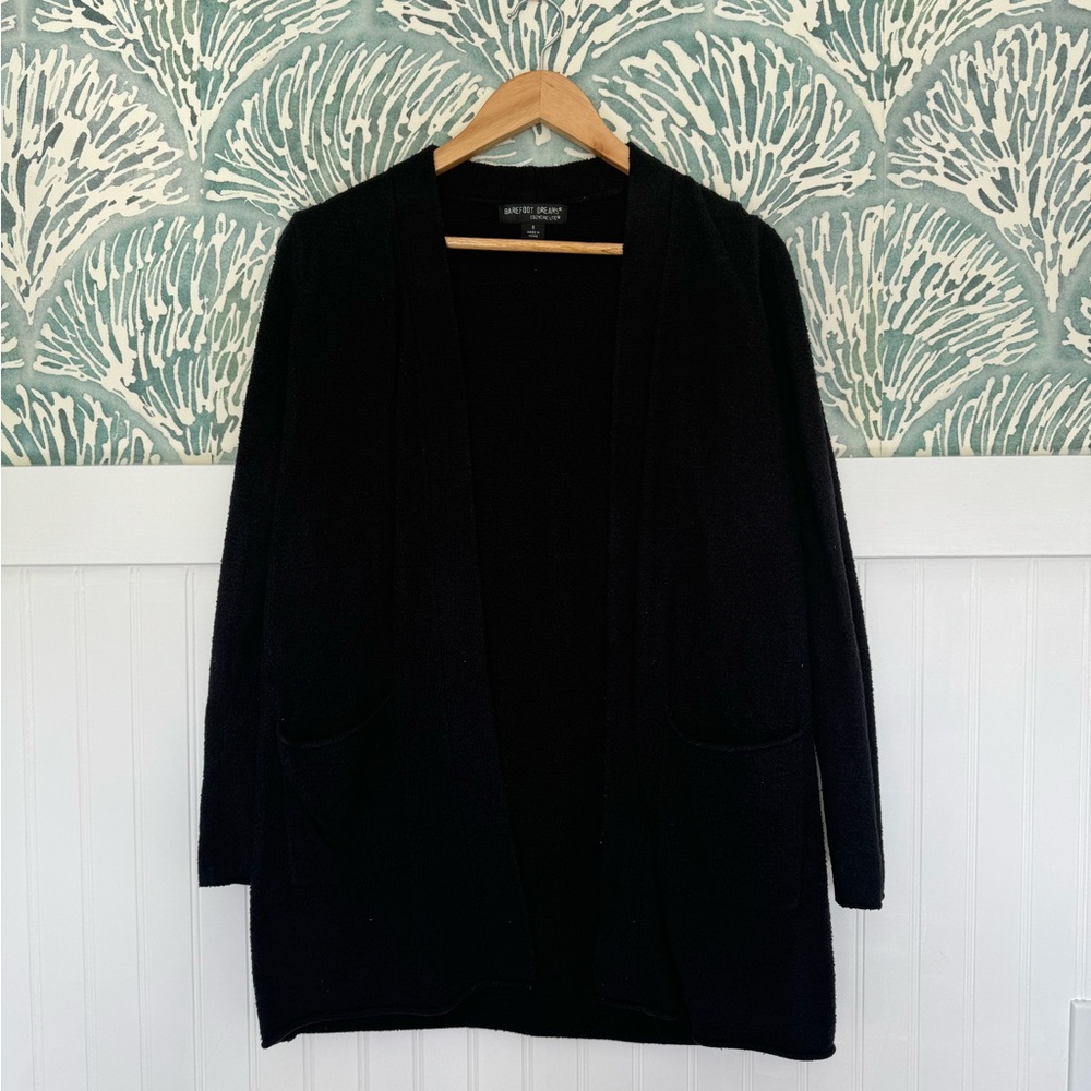Black Barefoot Dreams Cozychic Lite Circle Cardigan in Women’s Small